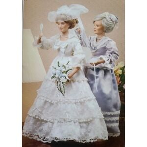 1989 Danbury Mint Wedding Day Bride & Mother Dolls Sold Together - NEW